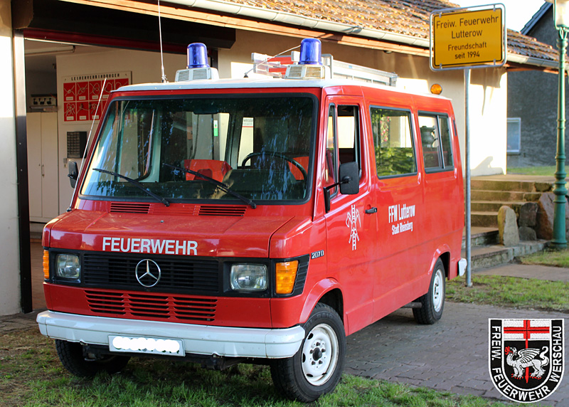 Bild: Mit diesem Tragkraftspritzenfahrzeug begann die Freundschaft im Jahr 1994, das Fahrzeuge  verrichtet noch heute seinen Dienst in Lutterow.