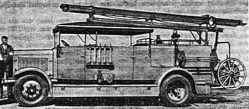 Historisches Feuerwehrfahrzeug aus dem Gründungsjahr der Sterbekasse – Quelle: Hessische Feuerwehrzeitung Nr. 18 vom 25.09.1931